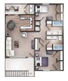 Magnolia 2 Bedroom 2 Bath Floor Plan 865 Square-Foot 2 Bedroom 2 Bath Magnolia Floor Plan at Retreat at Brightside, Baton Rouge, 70820